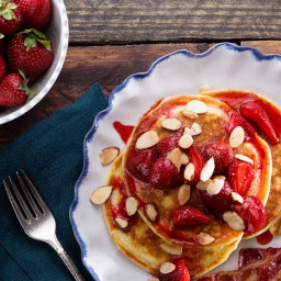 Buttermilk Pancakes with Roasted Strawberries