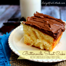 Buttermilk Sheet Cake with Chocolate Fudge Frosting