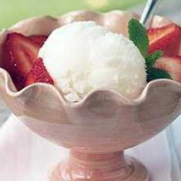 Buttermilk Sorbet with Strawberries
