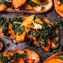 Butternut Squash and Kale Toasts