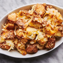 Butternut Squash and Leek Bread Pudding