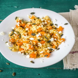 Butternut Squash and Sage Risotto with Feta and Pepitas 