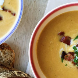 Butternut Squash-Apple Soup with Bacon