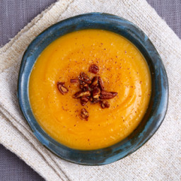 Butternut Squash & Apple Soup with Maple Bacon Cream