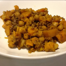 Butternut Squash, Garbonzo Beans, and Lentil Curry