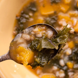 Butternut Squash, Kale, and Farro Soup