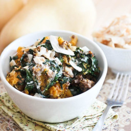 Butternut Squash, Kale and Ground Beef Breakfast Bowl