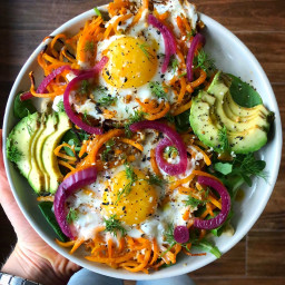 Butternut Squash Noodle Nests with Fried Eggs