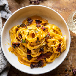Butternut Squash Pasta Carbonara with Rosemary Bacon