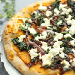 Butternut Squash Pizza with Kale and Goat Cheese