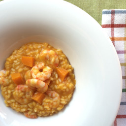 BUTTERNUT SQUASH RISOTTO WITH PRAWNS