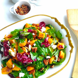 butternut squash salad with cranberries + goat cheese