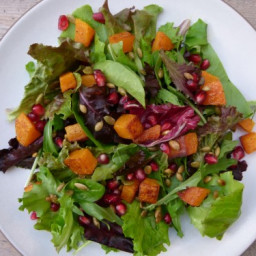 Butternut Squash Salad with Pomegranates and Toasted Pumpkin Seeds