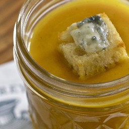 Butternut Squash Soup with Point Reyes Original Blue Croutons