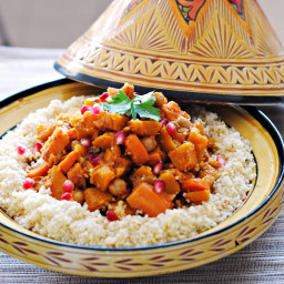 Butternut Squash, Sweet Potato, and Chickpea Tagine with Couscous