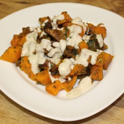 Butternut Squash with Spinach and Chicken Sausage