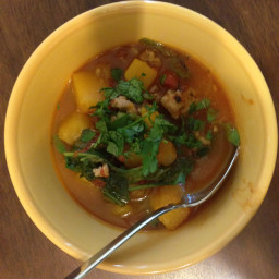 Butternut Stew with Pork and Spinach