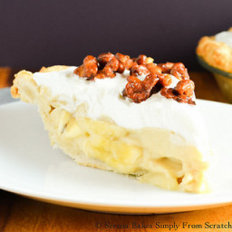 Butterscotch Banana Pudding Pie with Toffee Walnuts