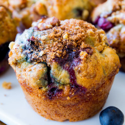 Buttery Blueberry Streusel Muffins