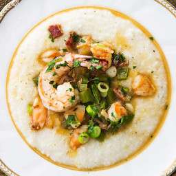 Buttery, Cheesy Grits, Bacon, and Shrimp Come Together for the Best Shrimp 