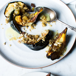 Buttery Roasted Acorn Squash with Quinoa Stuffing