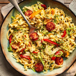 Cabbage And Noodles With Smoked Sausage