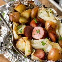 Cabbage and Sausage Foil Packets