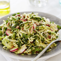 Cabbage, kale, zucchini & apple salad with smoked almonds