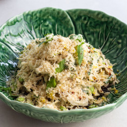 Cabbage Salad with Charred Lemon Dressing & Grated Walnuts