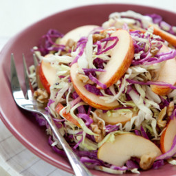Cabbage Slaw with Gala Apples and Walnuts
