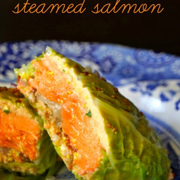 Cabbage Steamed Salmon Recipe with Citrus Shallot Vinaigrette