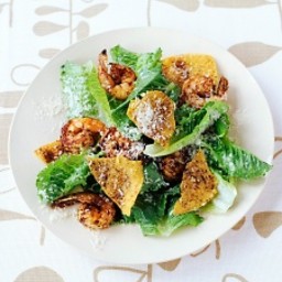 Caesar Salad with Spicy Shrimp