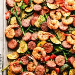 Cajun Shrimp and Sausage Vegetable Sheet Pan