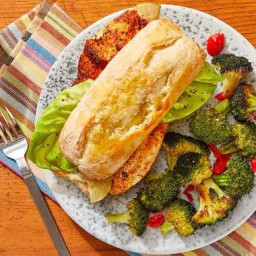 Cajun-Spiced Tilapia Sandwiches with Roasted Broccoli & Rémoulade Sauce