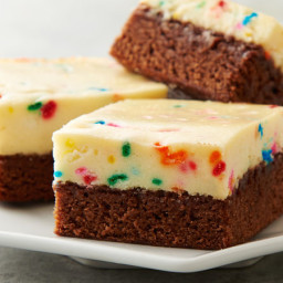 Cake Batter Cheesecake Brownies
