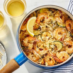 Calabrian Shrimp & Orzo with Zucchini & Parmesan