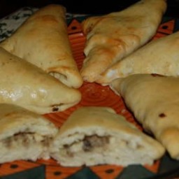 Calzones with mushroom and cheese filling