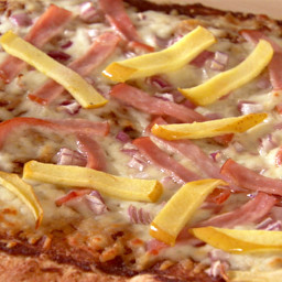 Canadian Bacon, Sweet Onion, and Apple Pizza