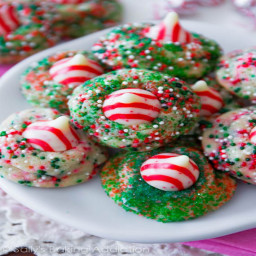 Candy cane kiss cookies