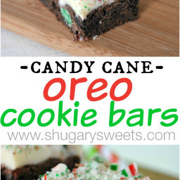 Candy Cane Oreo Cookie Bars