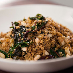 Cannellini bean, ruby chard and quinoa pilaf