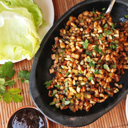 Cantonese-Style Tofu, Pine Nut, and Jicama Lettuce Cups (San Choi Bao) Reci