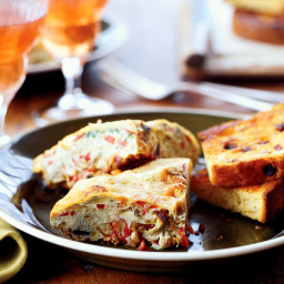 Caponata Frittata with Grilled Panettone