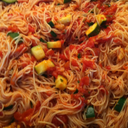 Cappellini with Spicy Zucchini Tomato Sauce
