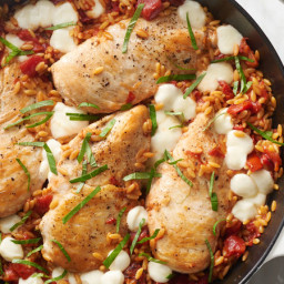 Caprese Chicken and Orzo Skillet