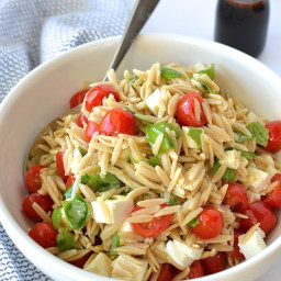 Caprese Orzo Salad with Balsamic Syrup