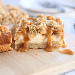 Caramel Apple Cheesecake Bars with Streusel