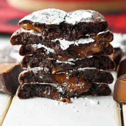 Caramel Filled Chocolate Crinkle Cookies