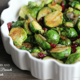 Caramelised Brussels sprouts with Chinese sausage