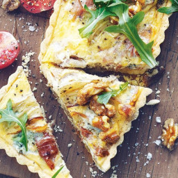 Caramelised fennel, prosciutto and blue cheese quiche